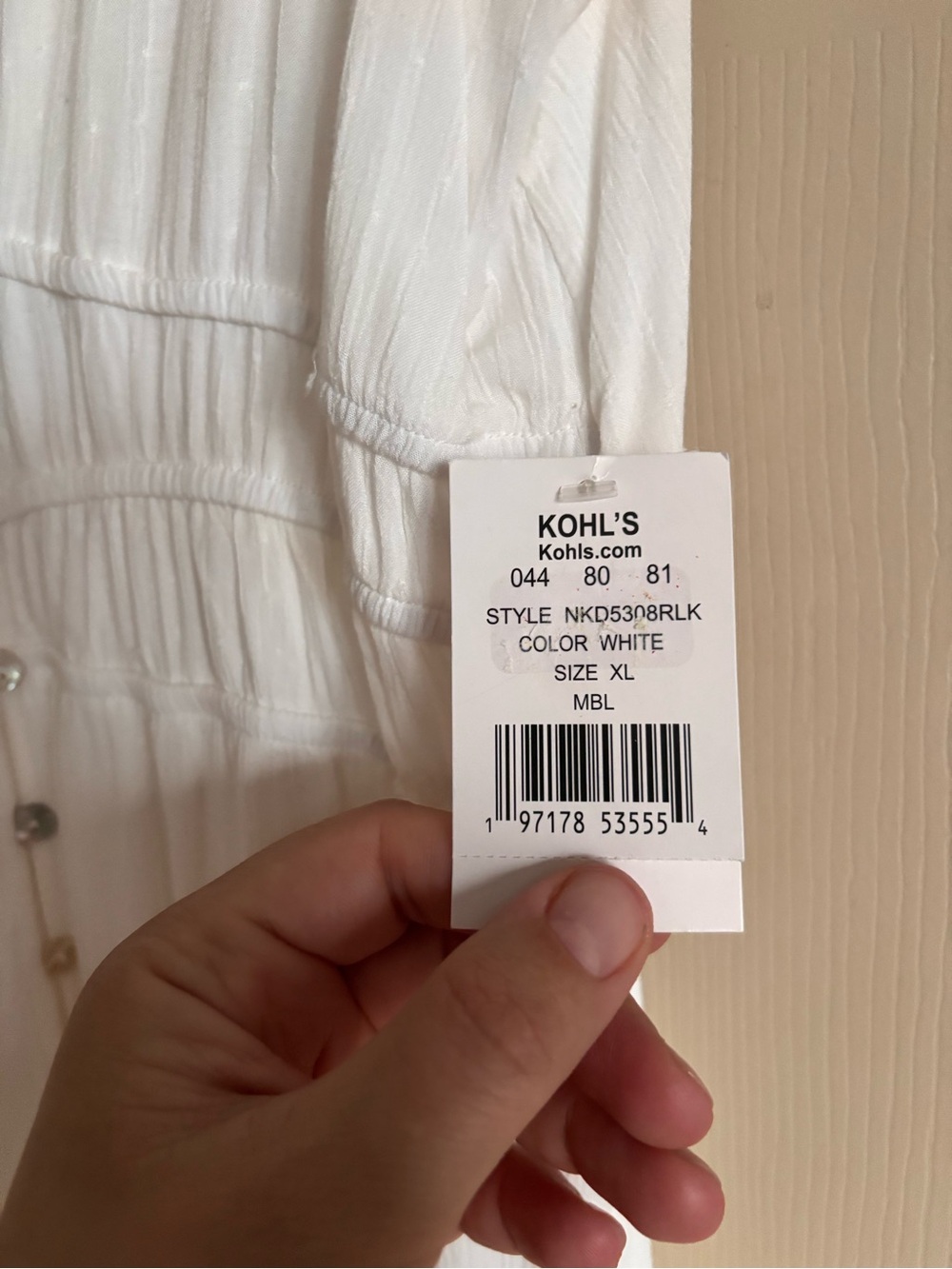 Kohl's White V-Neck Button-Front Midi Dress in XL - Picture 6 of 7